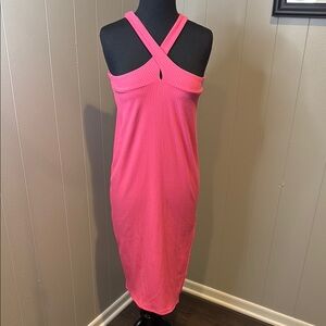 B3 Future Collective Target Women’s Small Elegant Pink Cross-Back Midi Dress